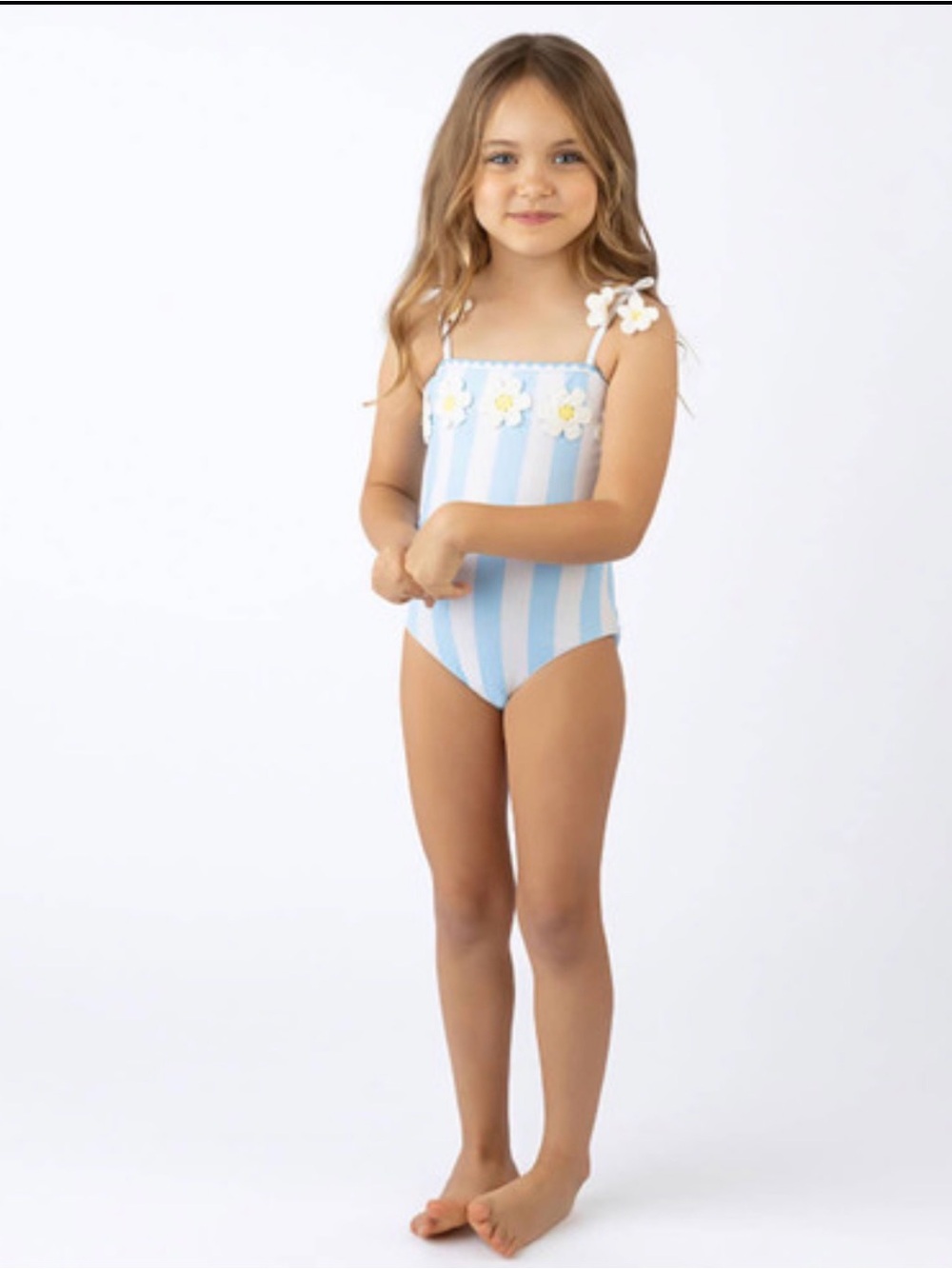 Shade Critters Girls' Striped Daisy One-Piece Swimsuit Size‎ 5t